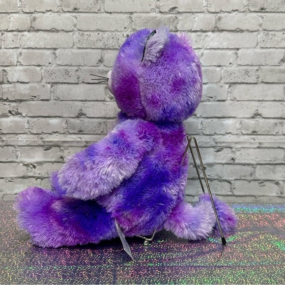 Build A Bear BAB Purple Tie Dye PEACE Cat Plush Best Friends Hearts Smiles - Picture 4 of 13